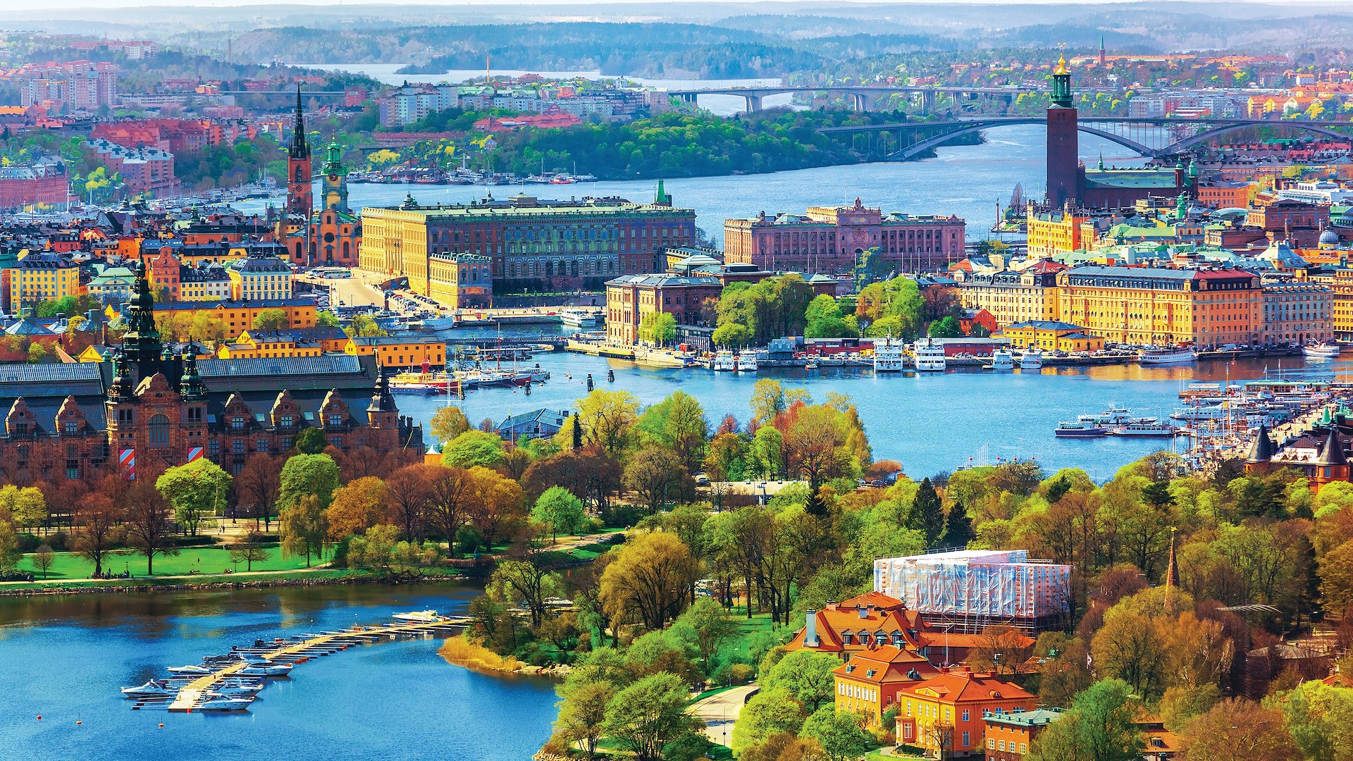Sweden’s capital city features waterways including the Baltic Sea and Lake Mälaren.