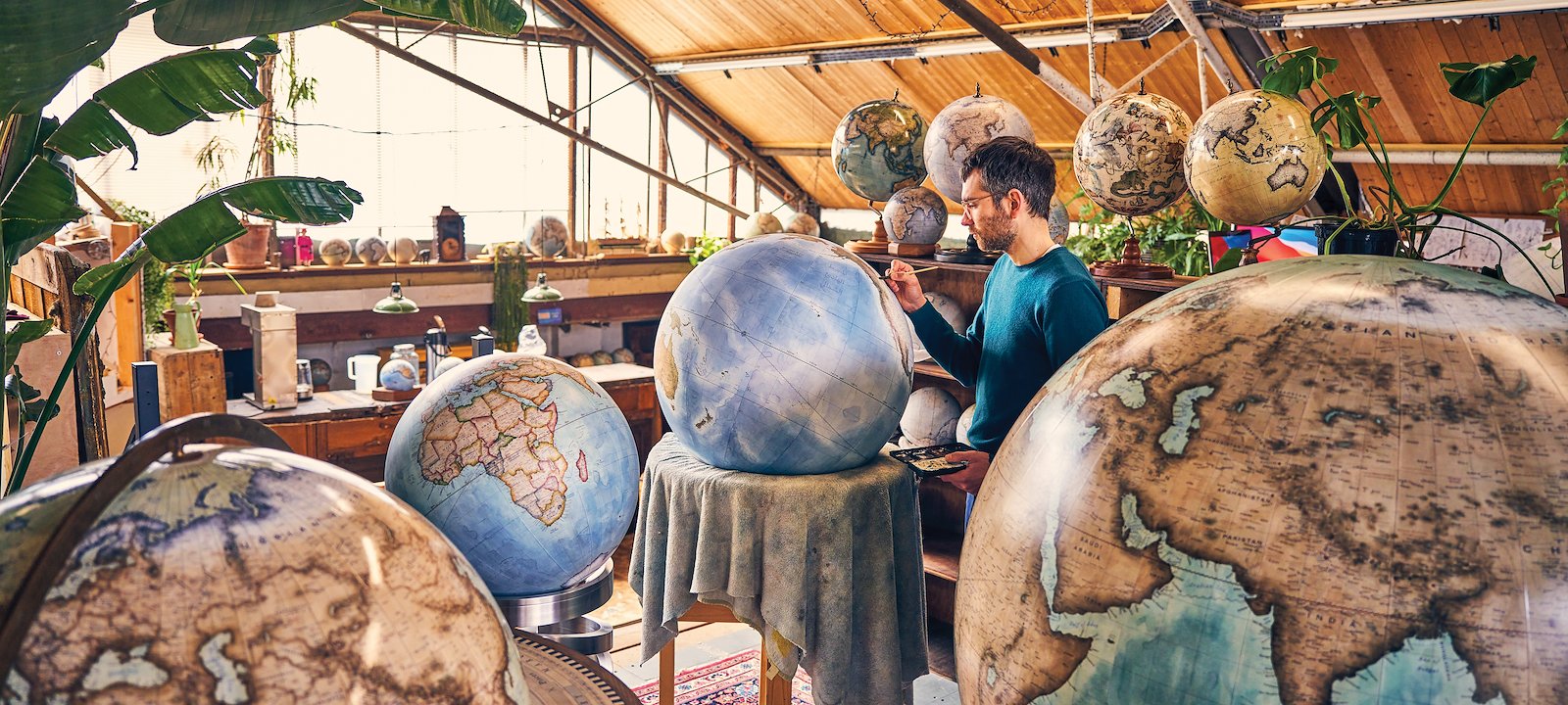 High-quality globes are handcrafted by Bellerby & Co. Globemakers.