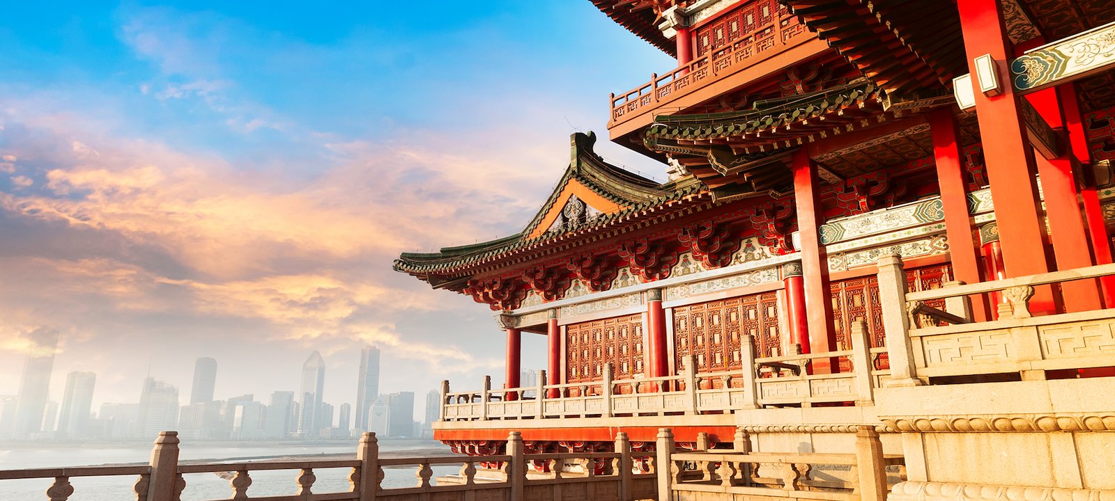Ancient temples and modern buildings sit side by side throughout China’s cities.