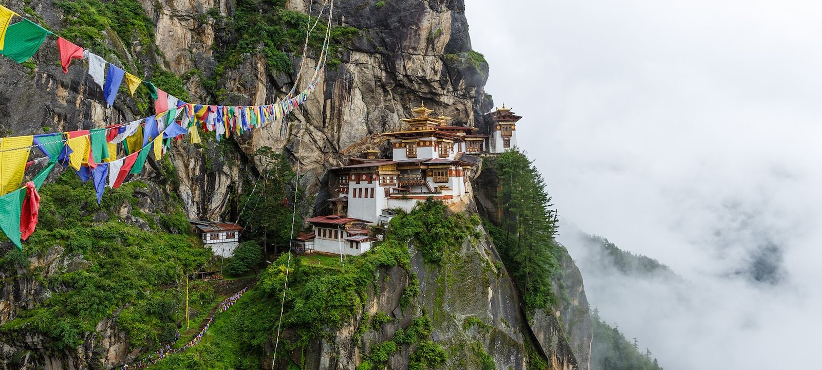 Prayer flags at Tiger’s Nest Monastery are hung in windy areas so the prayers will dance with more blessings.