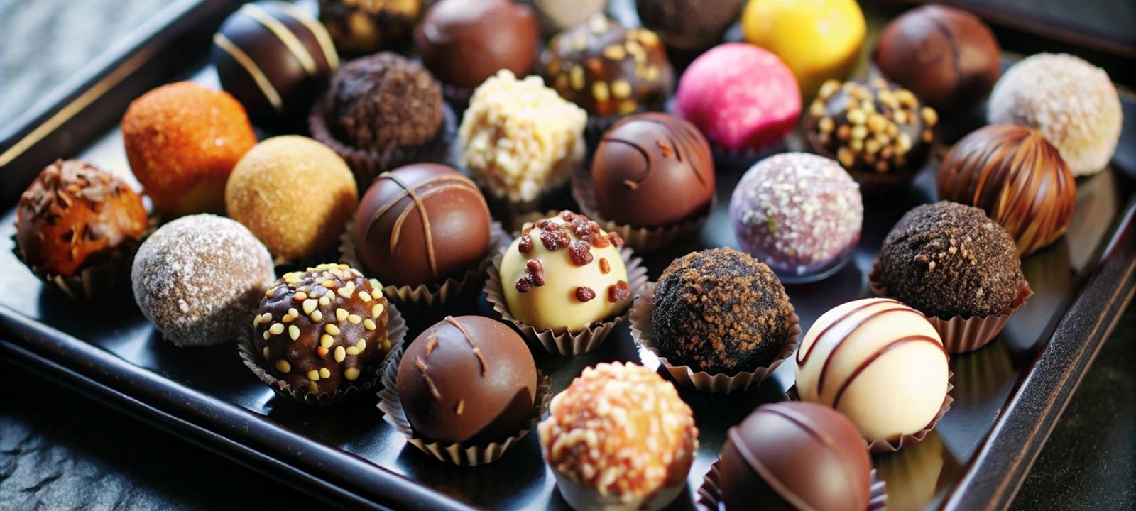 Bon bons become works of art at the hands of skilled chocolate artisans.