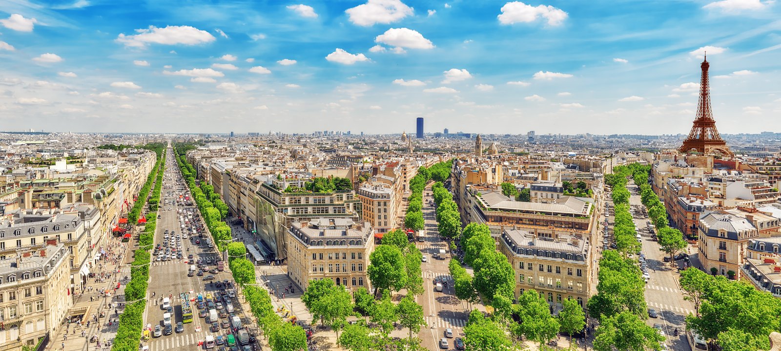 Panoramic view of Paris from the roof of the Triumphal Arch.