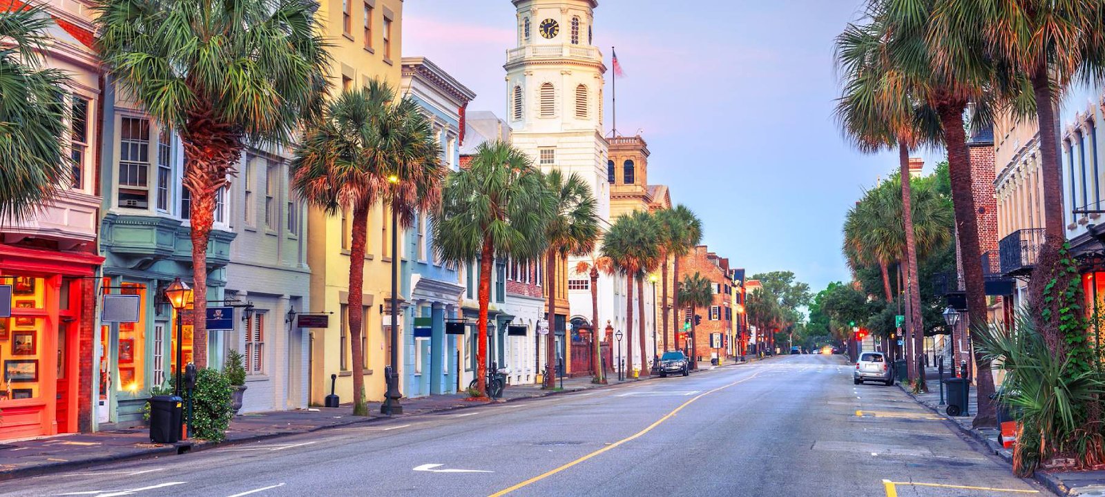 The colorful Historic District of King Street exudes Southern charm.