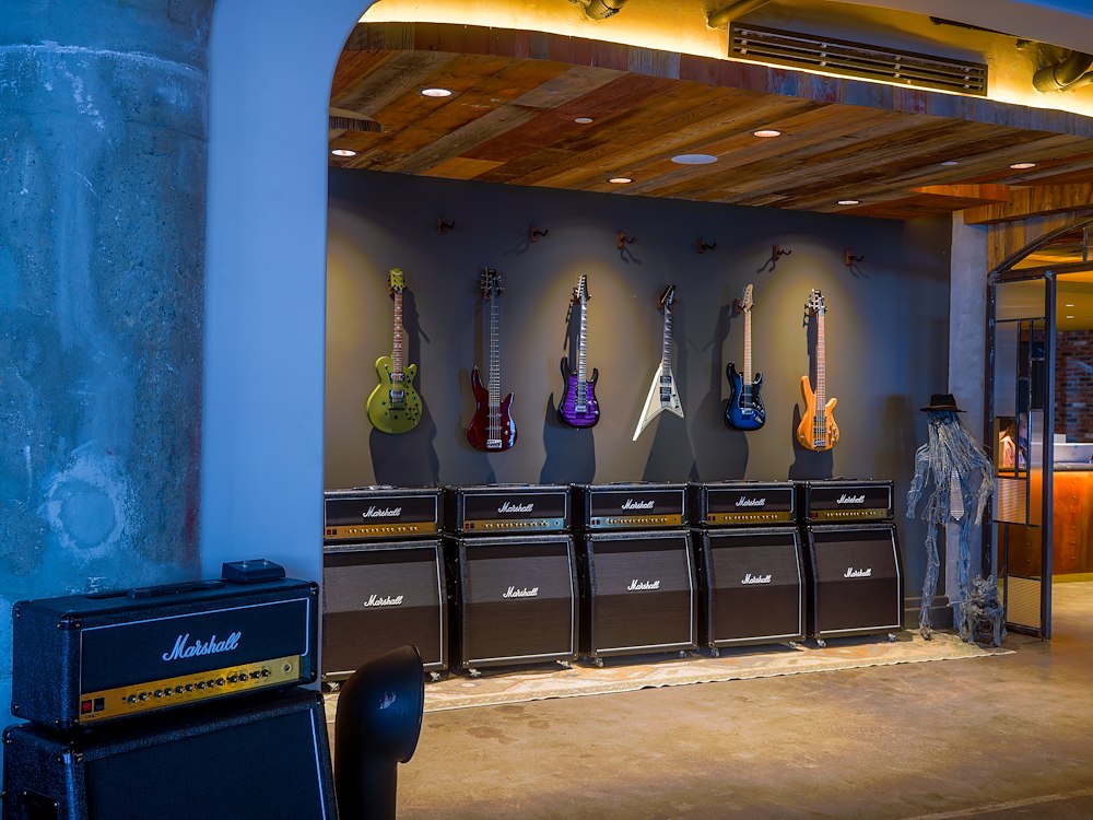 Guitars lobby Sela V Hotel, Brooklyn