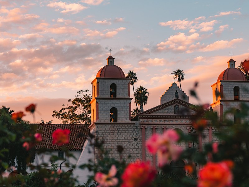 Santa Barbara Mission and Rose Garden