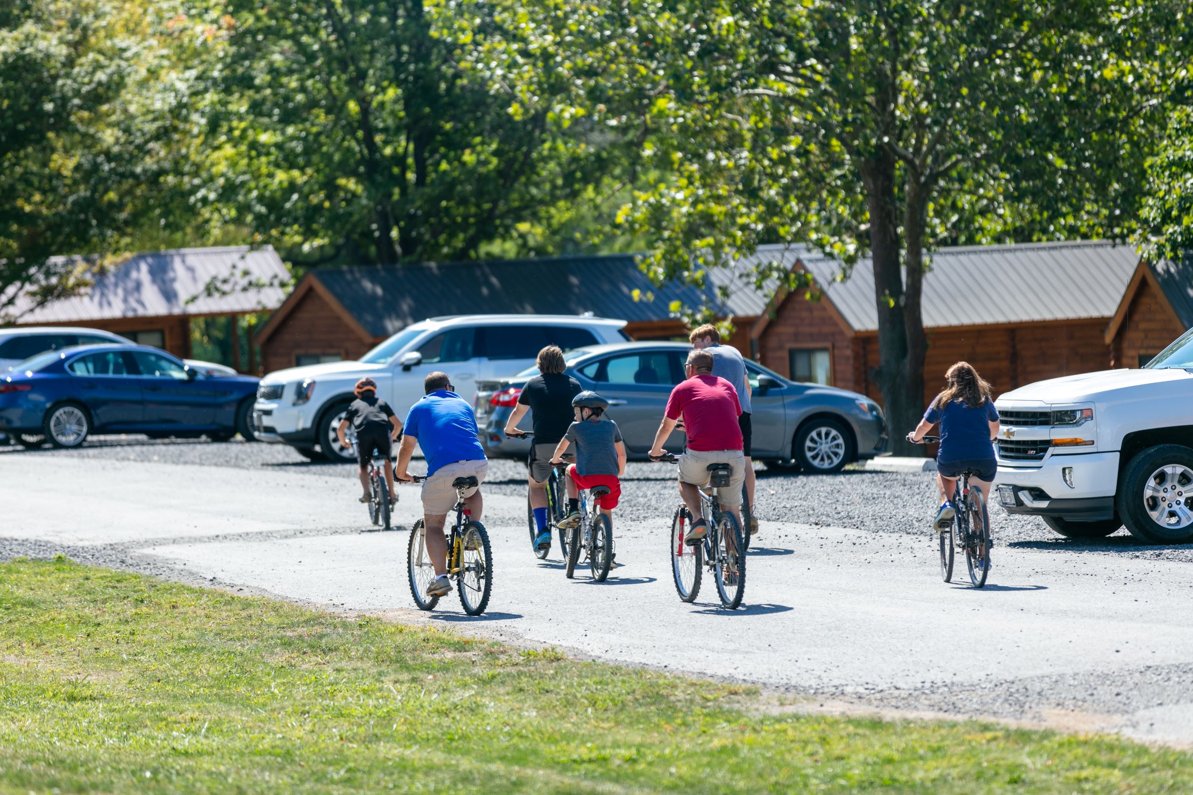 Guests enjoy a bike ride at Seneca Lake Resorts in Romulus, New York.