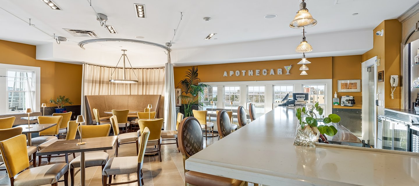 The dining room at Hotel Parq Central, Albuquerque, New Mexico