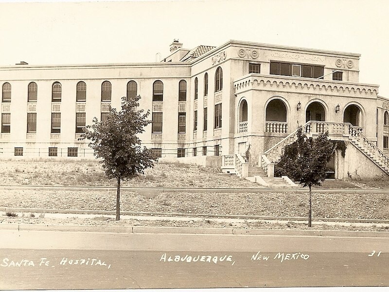 A building with a few trees