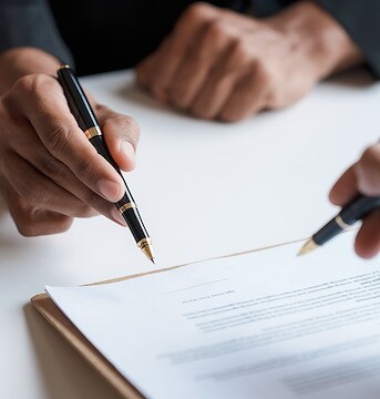 Legal documents being signed
