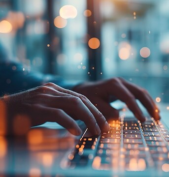 A person is using a laptop