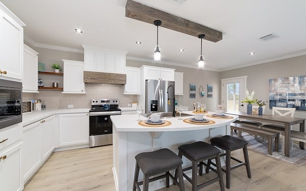Large, bright kitchen area