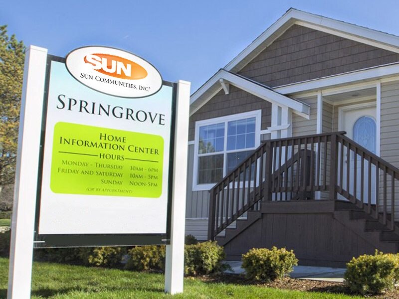 Springrove - A sign in front of a house