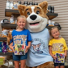 Children with Biscuit, our Mascot, Great Escapes RV Resorts, Texas
