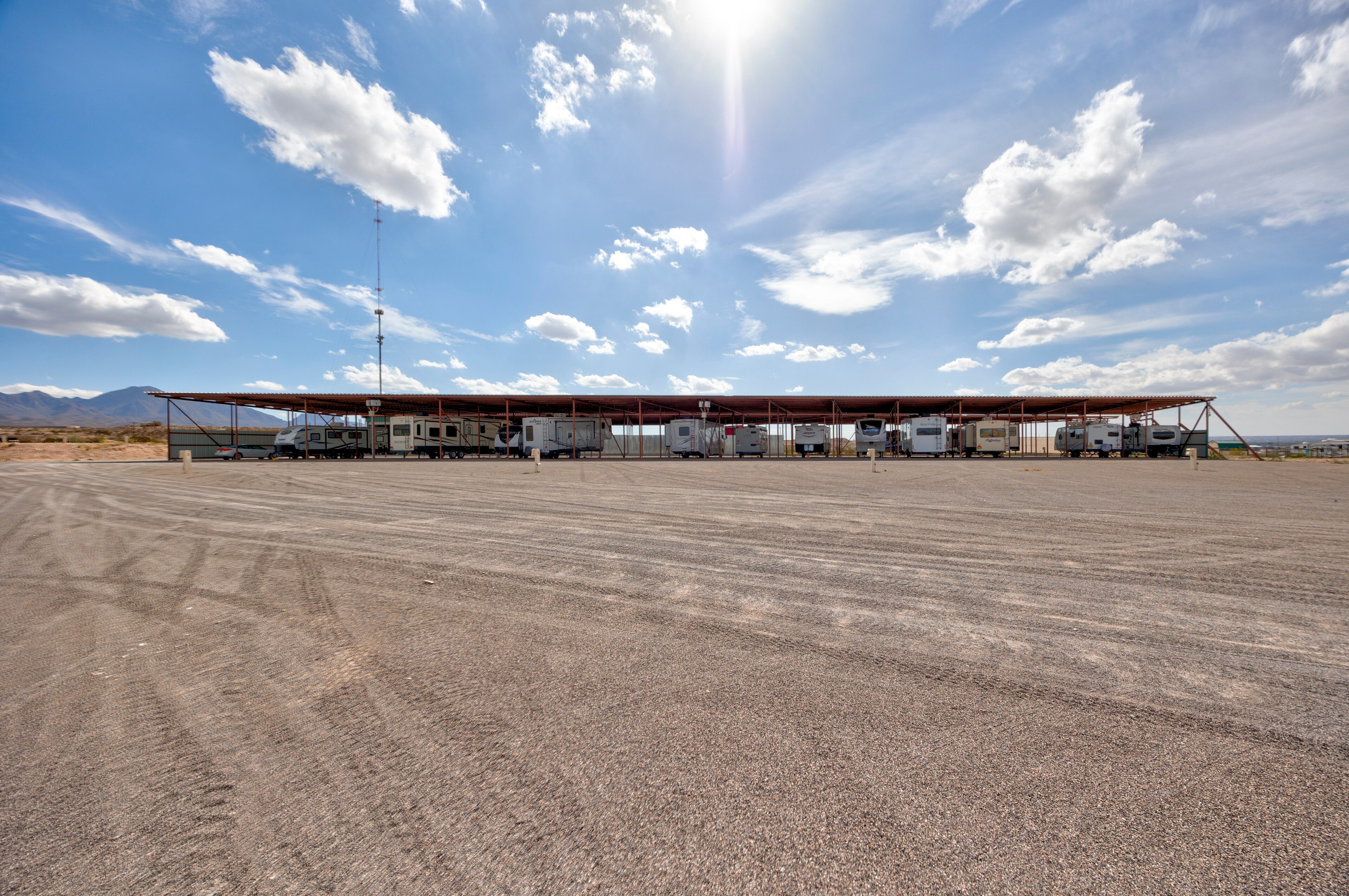Affordable Accessible and Secure RV Storage at Great Escapes RV Resorts El Paso In Anthony, Texas