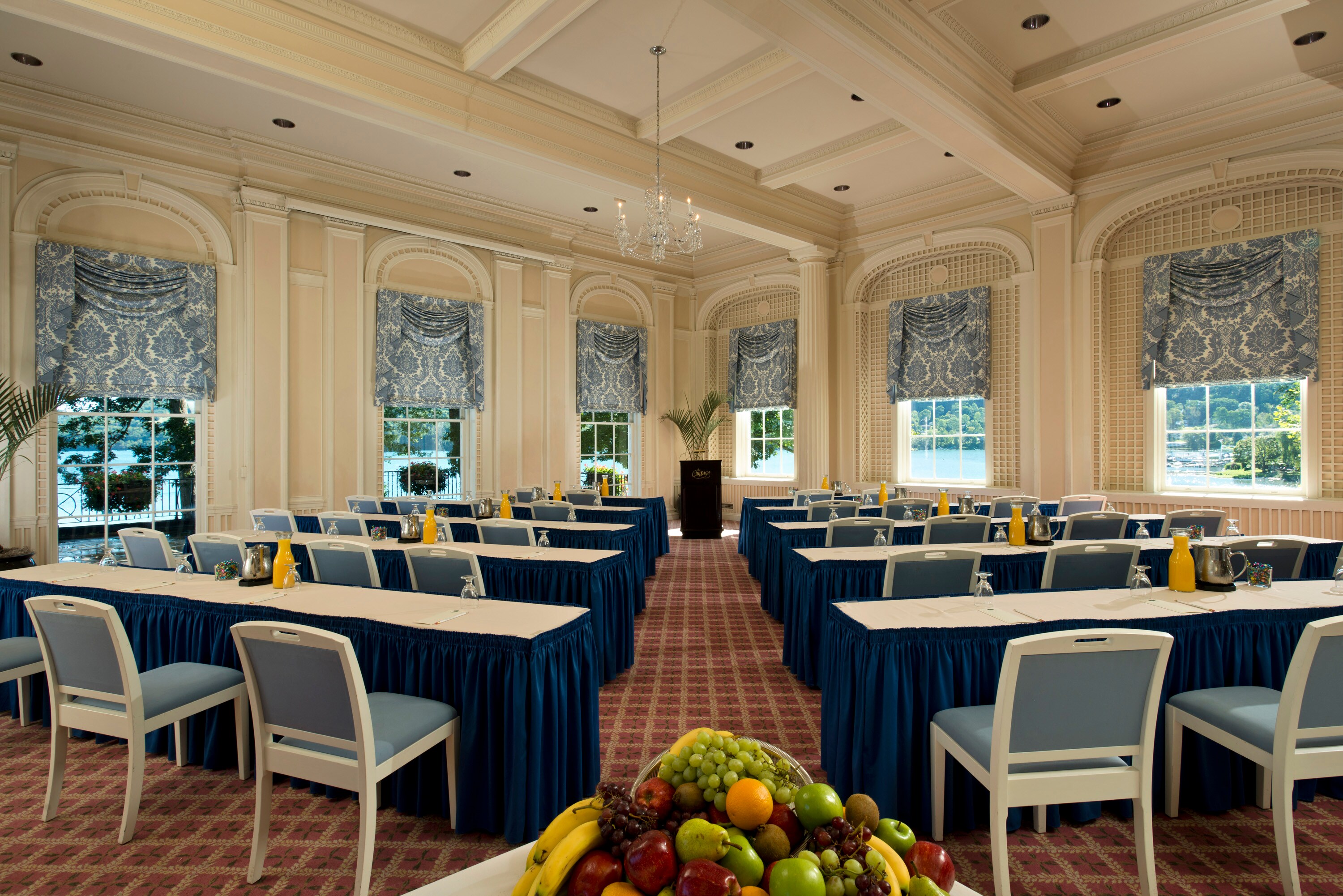 Lakeview Meeting at The Otesaga Resort Hotel, New York, with guests enjoying the lakeside setting and scenic views