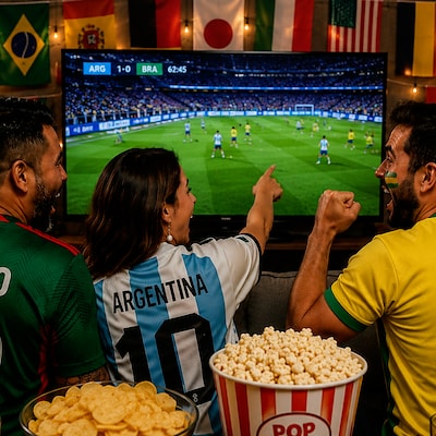 Guests enjoying live soccer matches at Venue El Cielo, The Reef 28 Adults Only, in Playa del Carmen, Mexico.