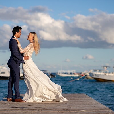 sachin and babi light blue dress Rachel Allan, MB6101 New Wedding Dress Save 23% main image 0