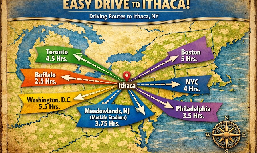 Within driving distance from many of the World Championship Matches