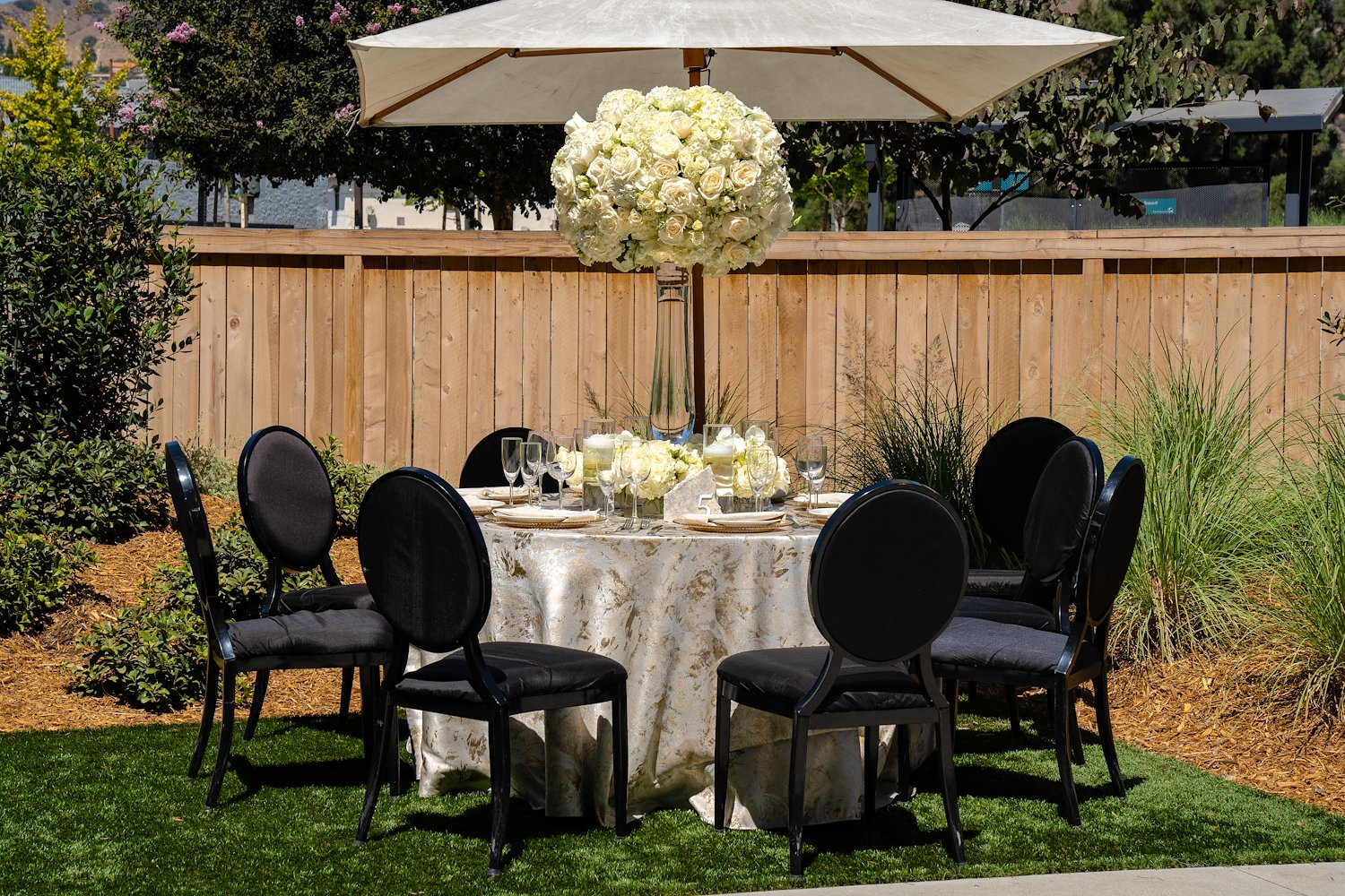 Outdoor Wedding Celebration Area at Cambria Hotel Burbank Airport
