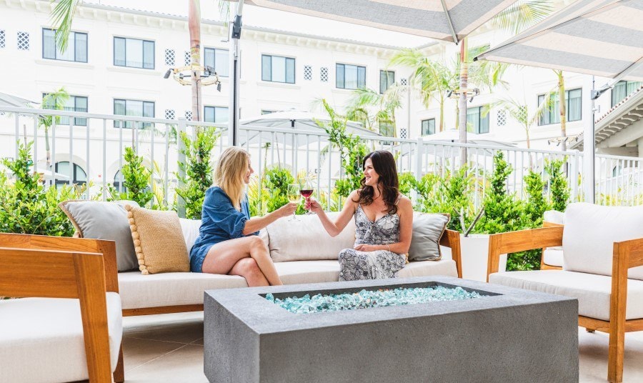 Toasting by Fire Pit at Cambria Calabasas Malibu Hotel