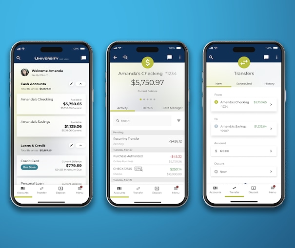 Digital banking app on a phone