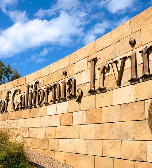 Signage at the UC Irvine campus in Irvine, California