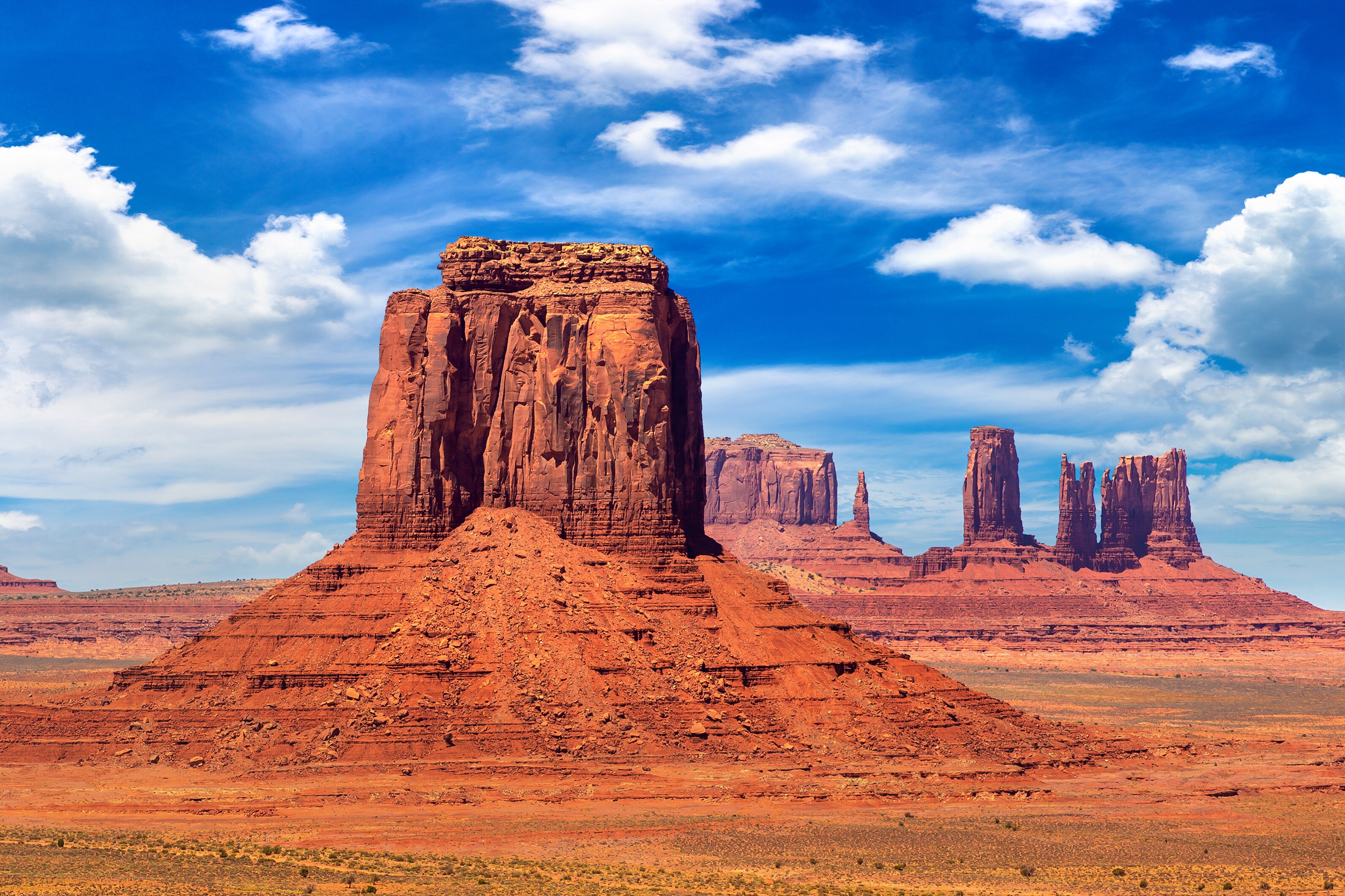 Majestic red sandstone buttes in Arizona California