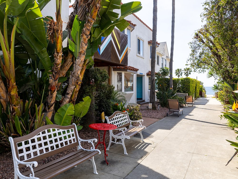 Sea Blue Hotel Beach Pathway at Santa Monica, California