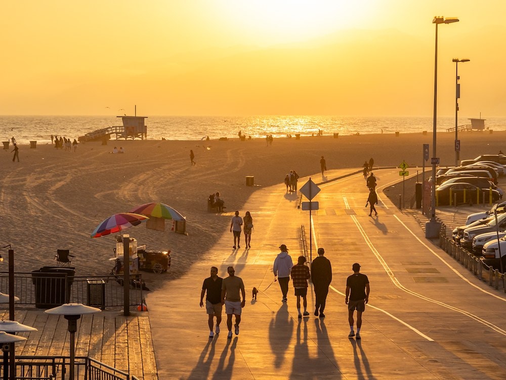 Sunset at Santa Monica Beach