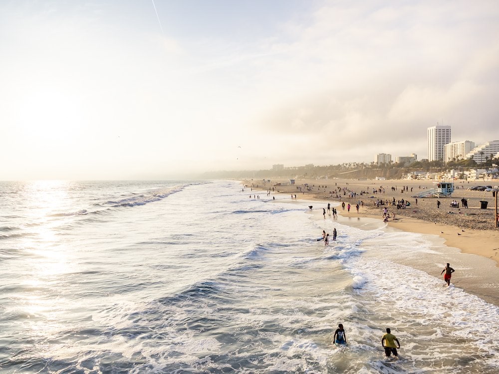 View of Santa Monica Beach coastline