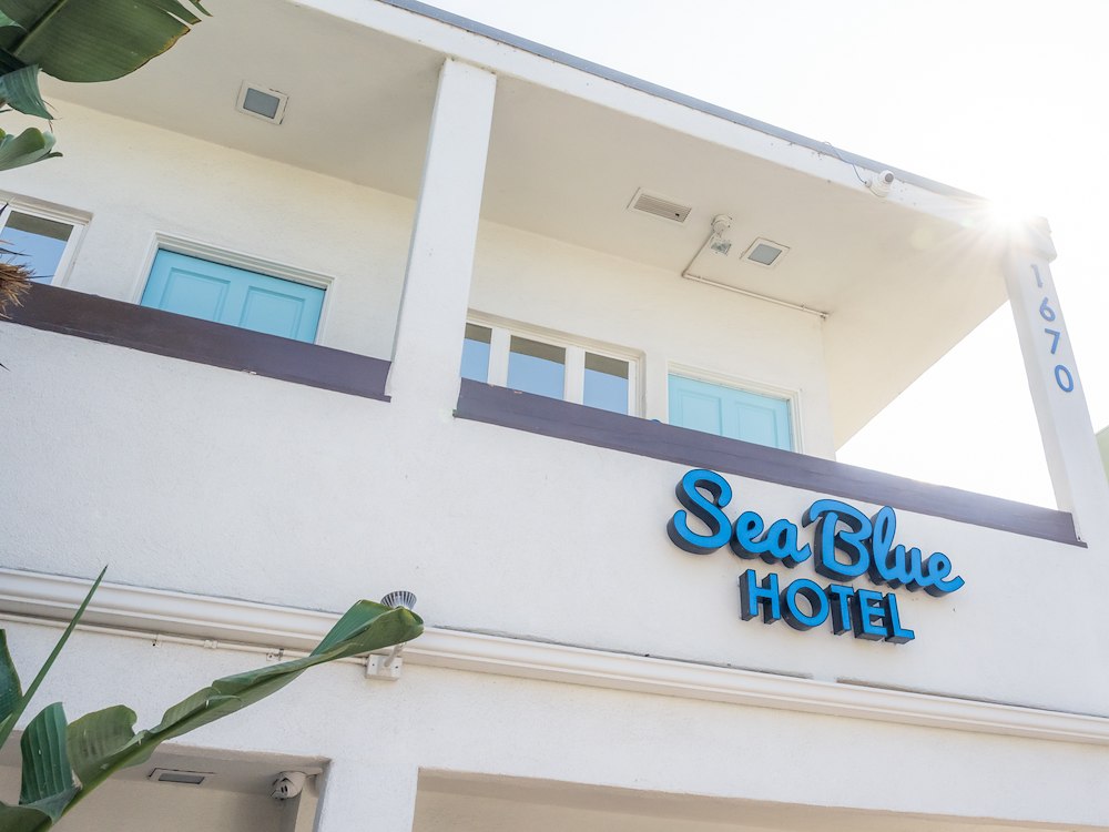 Sea Blue Hotel building sign