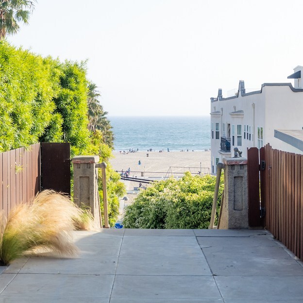 Sea Blue Hotel beach walkway, Santa Monica, California