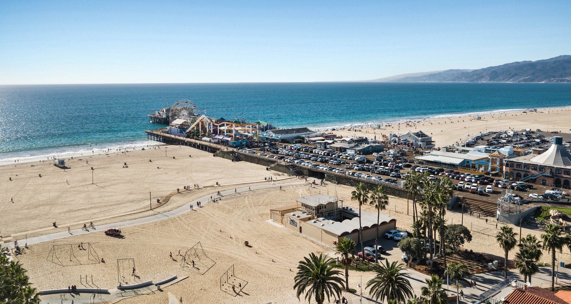 View of Santa Monica Beach, California