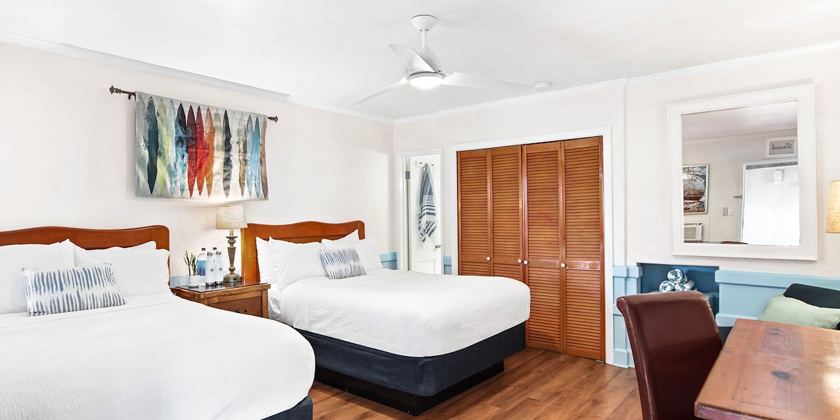 Two Doubles at Sea Blue Hotel, Santa Monica, California