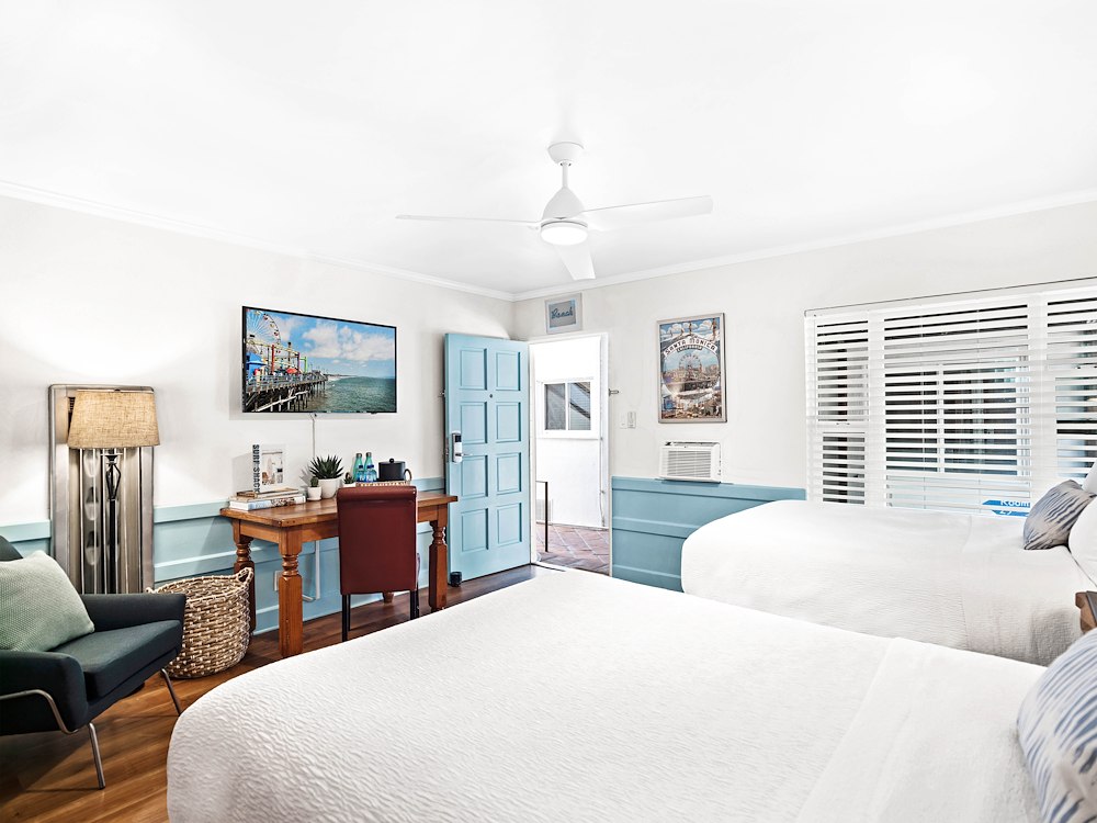 Bedroom View of Two Doubles at Sea Blue Hotel Santa Monica, California