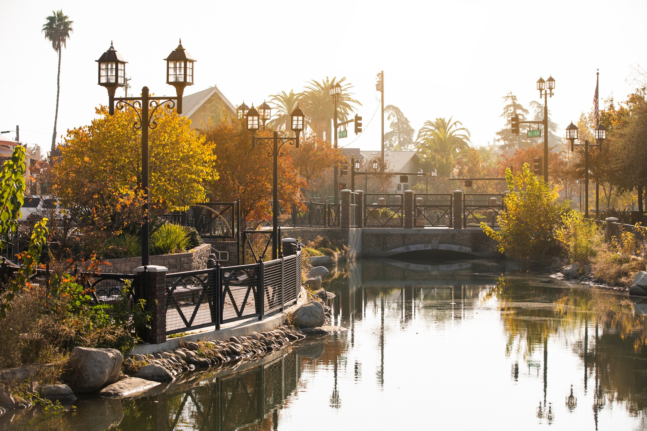 Scenic View Of A River Under A Bridge at Bakersfield California