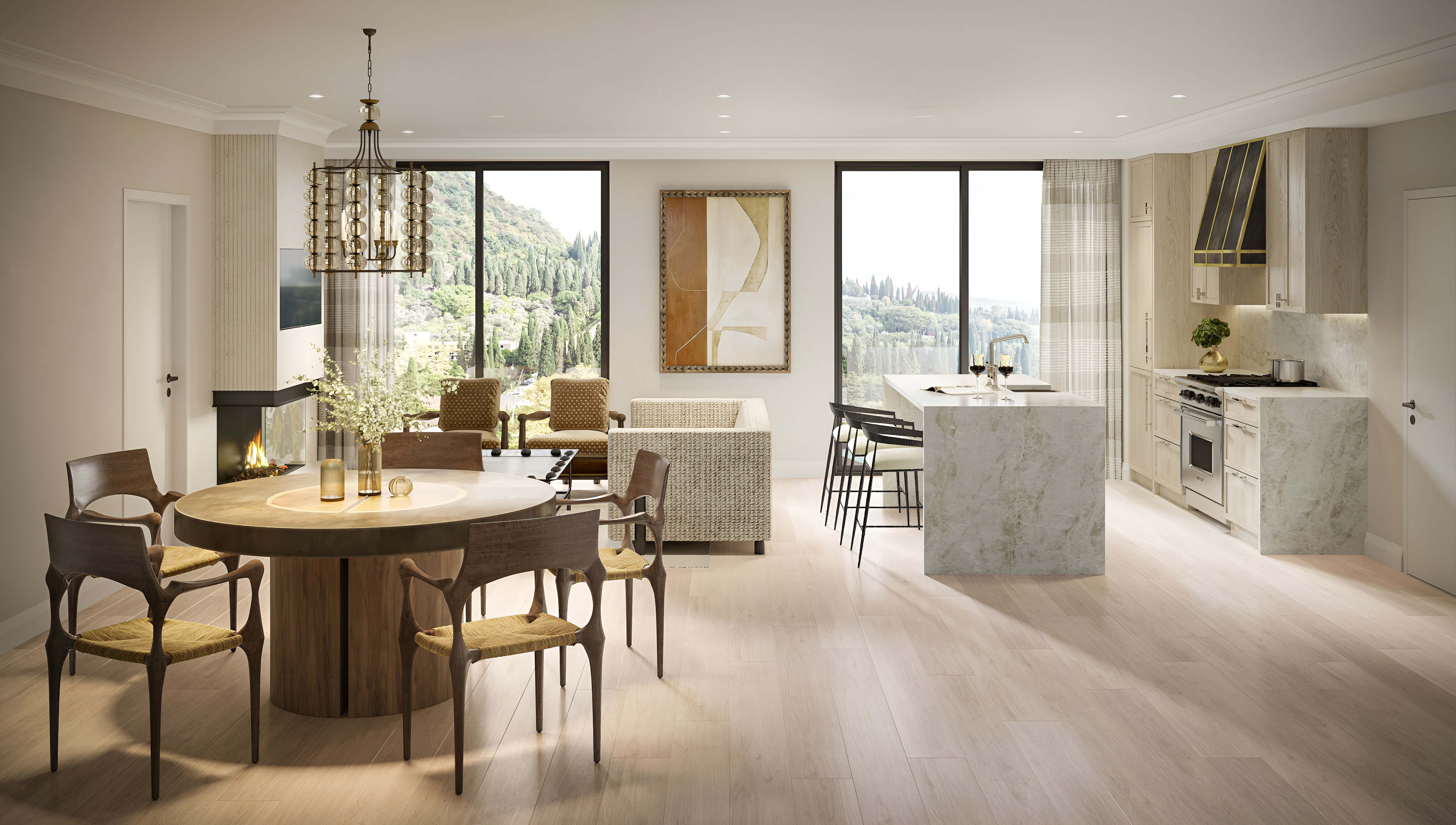 Luxurious interior of a suite at the White Elephant Aspen hotel.