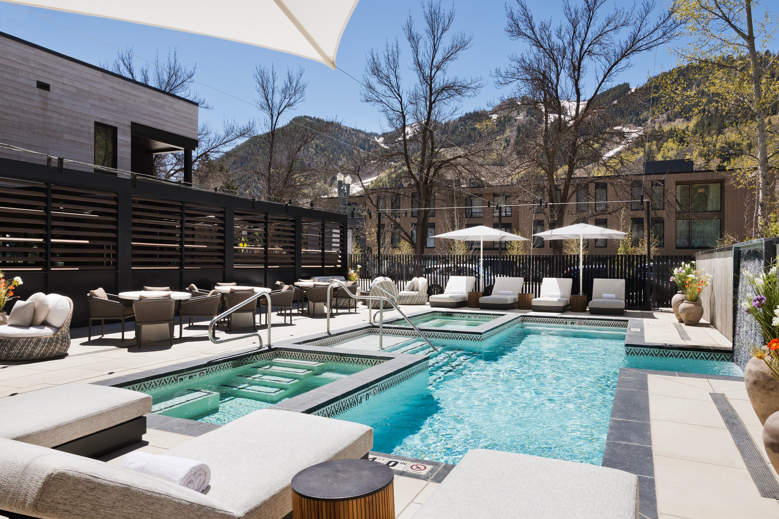 Relax by the pool at White Elephant Aspen in beautiful Colorado.