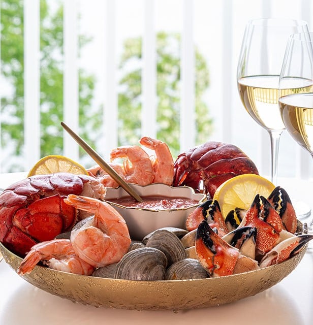 Atlantic Welcome seafood enhancement at The Bayview Hotel, Bar Harbor, Maine