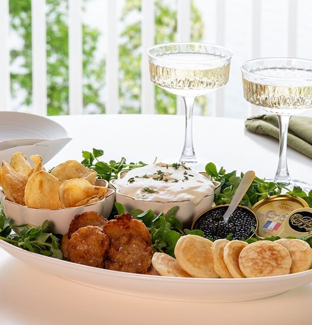Caviar enhancement at The Bayview Hotel, Bar Harbor, Maine