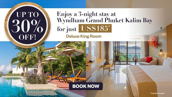 Enjoy a 3-night stay at Wyndham Grand Phuket Kalim Bay for just US$185*