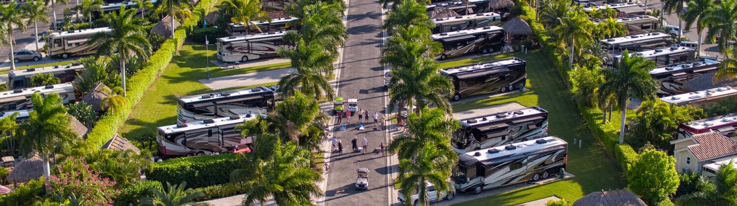 Lots of RV Park at Naples Motorcoach Resort Naples, Florida