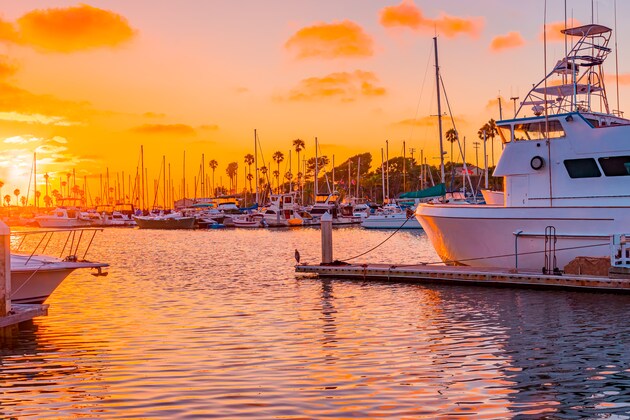 Boat Docked In A Marina, California Resort