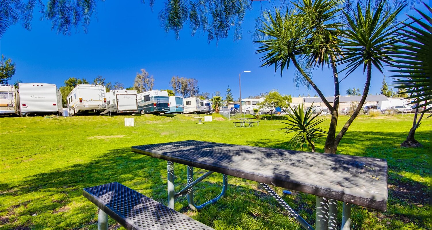 Garden With RV Parking Area of Vacationer RV Resort El Cajon, California