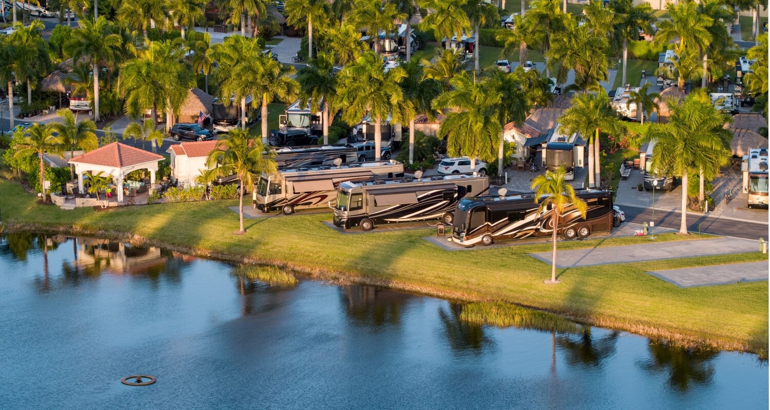 Lake View with Luxurious RV at Naples Motorcoach Resort Naples, Florida