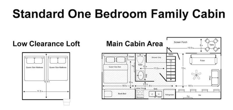 Family 1 Bedroom Cabin (Standard) with Ramp-12