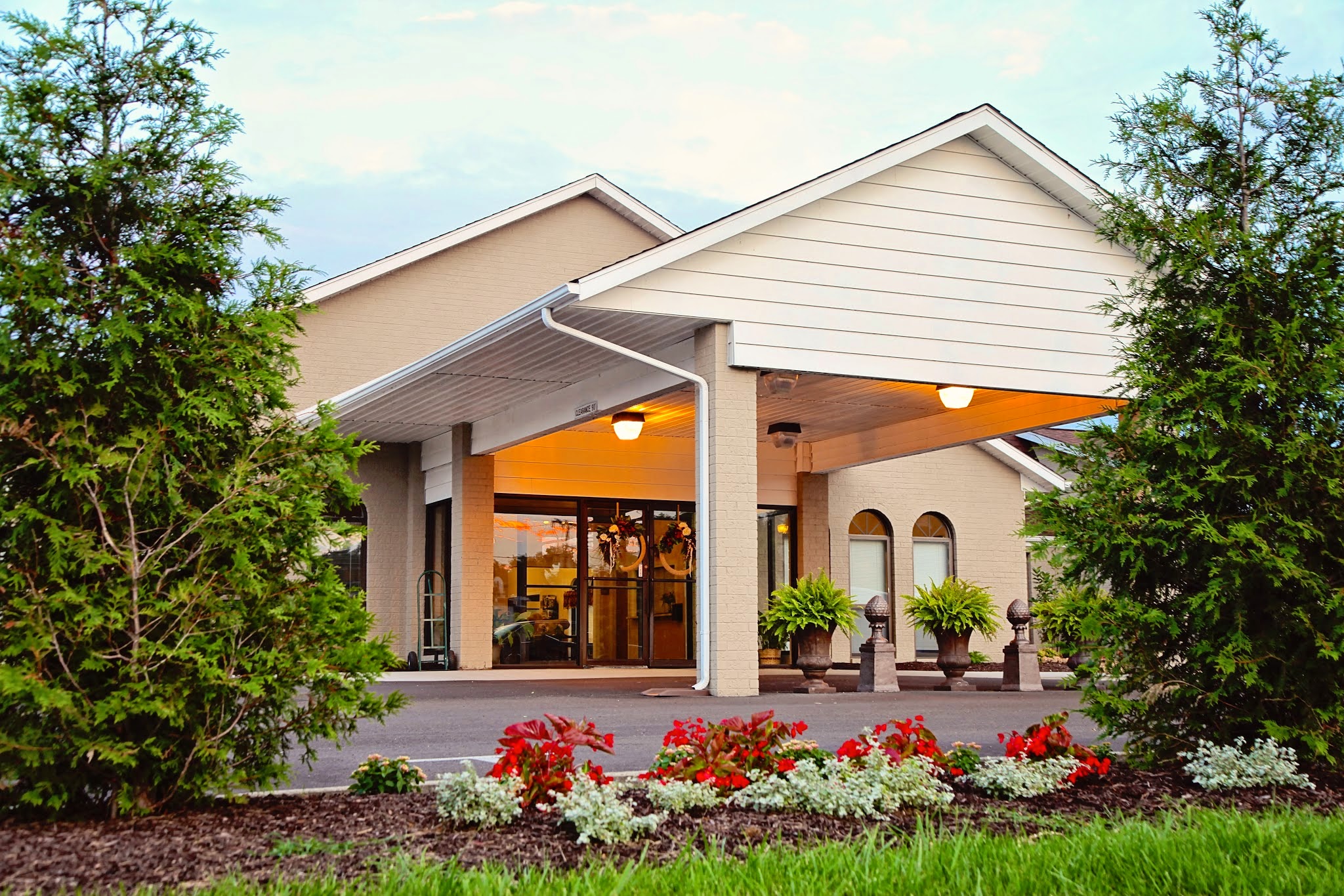 A building with a large entrance