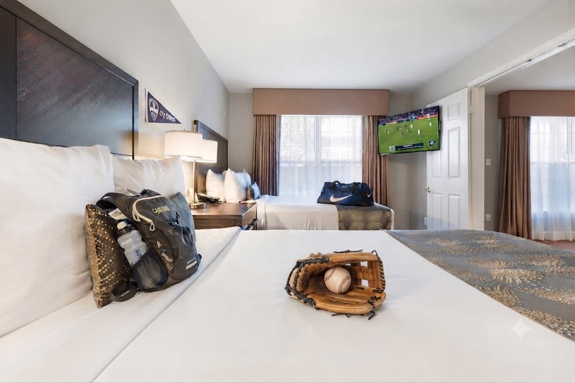 Base ball kit at the bed in Chase Newark