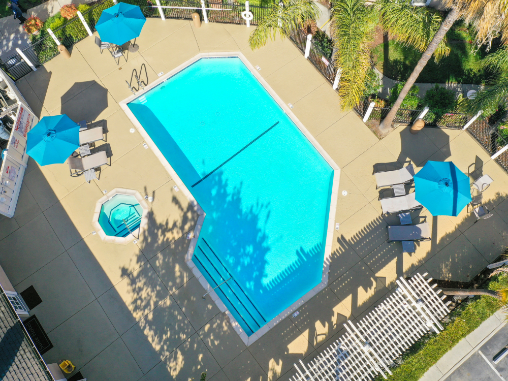Relaxation at Outdoor Pool at Chase Suite Hotel Newark Fremont at Newark, CA