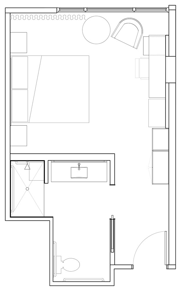 Accessible City King Floor Plan at Hotel Eastlund